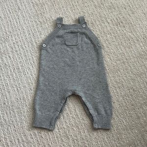 Angel Dear Gray Knit Overalls 0-3m
